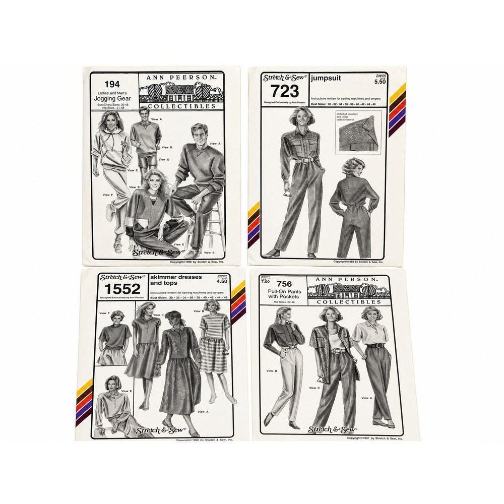 Vintage Stretch & Sew Patterns Lot 5 Ann Person Skirts Blazer Jacket Knit 1970s
